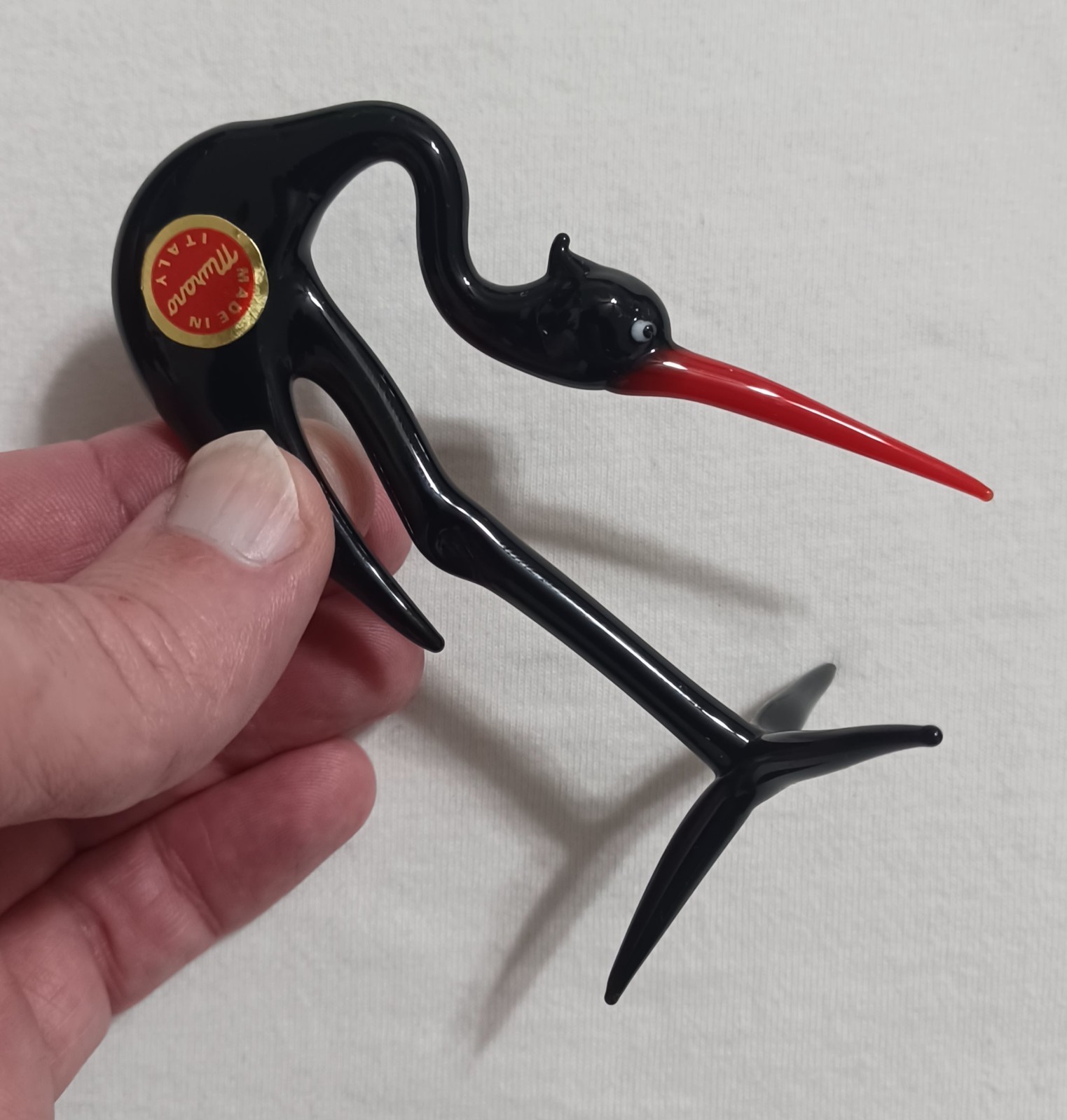 (2) Rare MURANO Glass Cranes, Italian Murano Glass Miniature Figurine Herons 👀