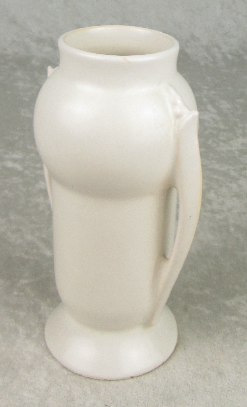 Roseville Pottery 733-6 Art Deco Vase 2 Handle White 6-3/8 inch Tall