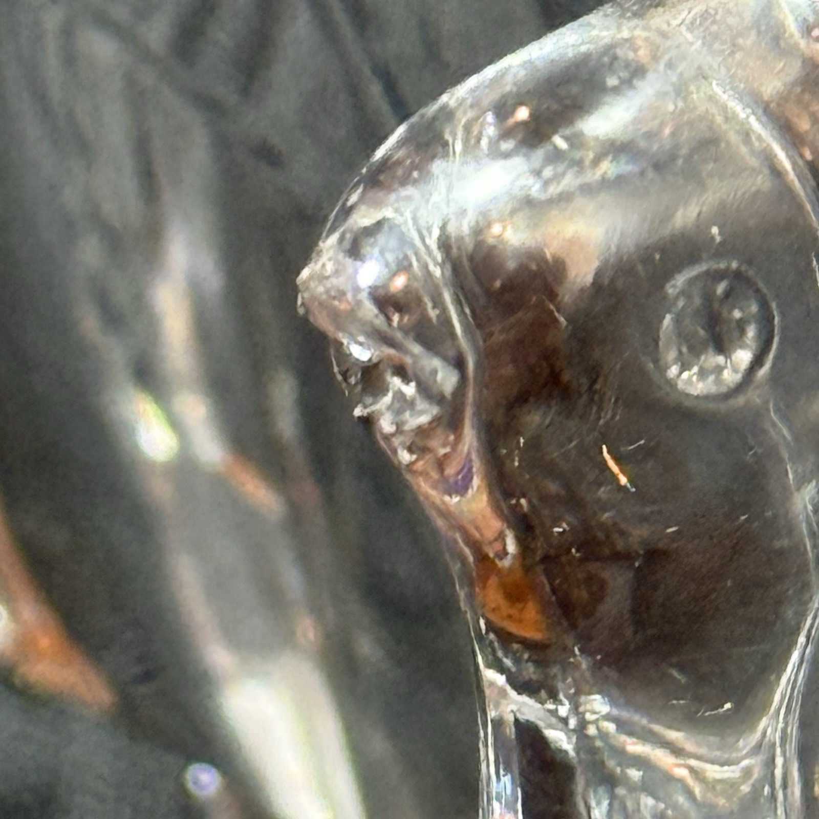 Baccarat Crystal Figurine – Peacock (Retired) Art Glass, AS IS – Chipped Beak