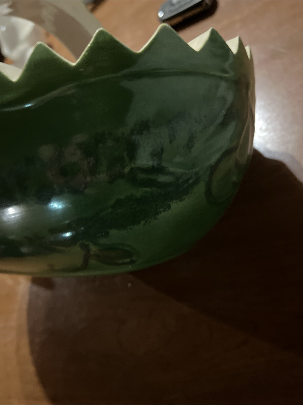 ceramic watermelon basket 11 3/8 Inches Long And 7 1/2 Inches Wide