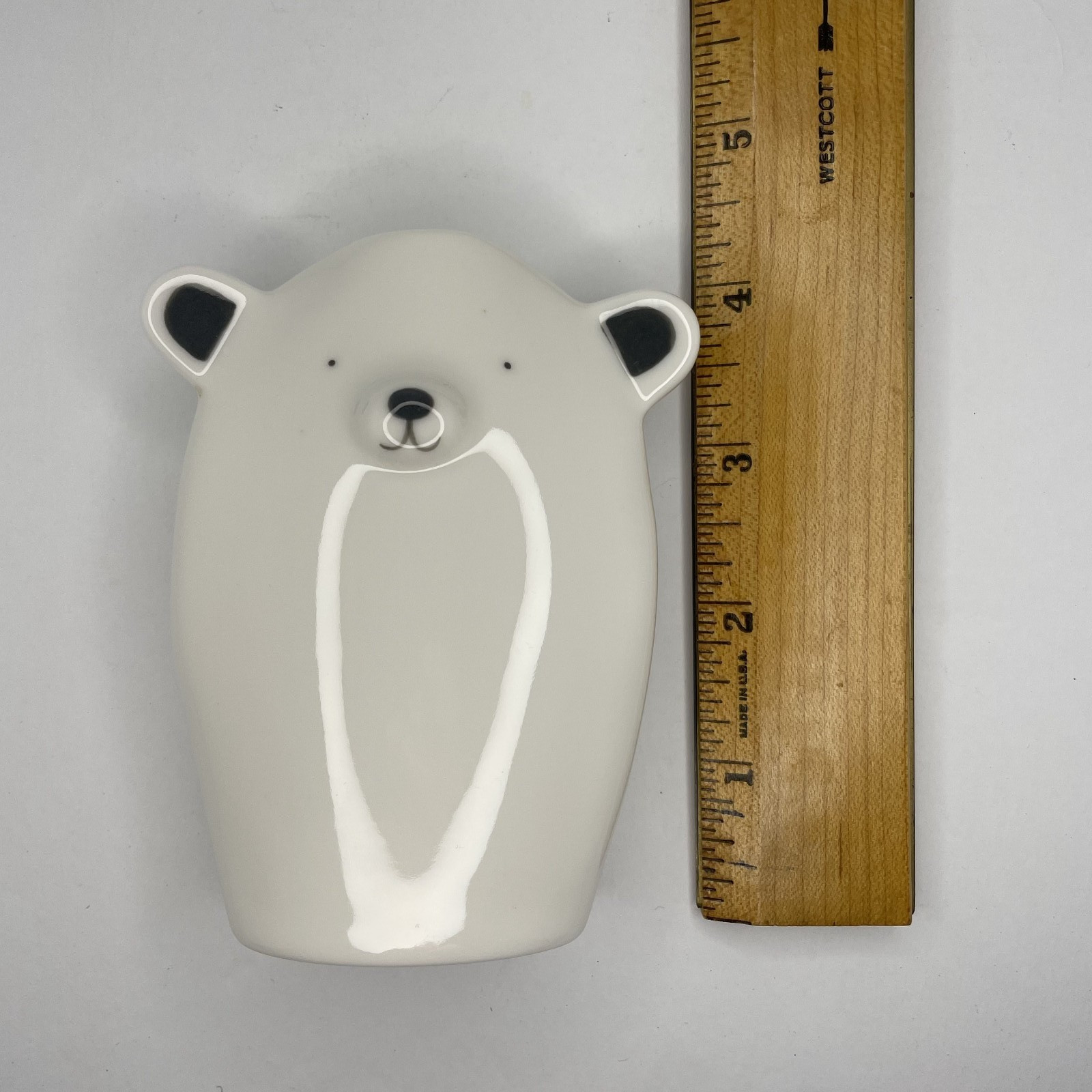 East of India Bear Shaped Ceramic Bud Vase 4″ tall – Cute, Animal, 3D, Gift