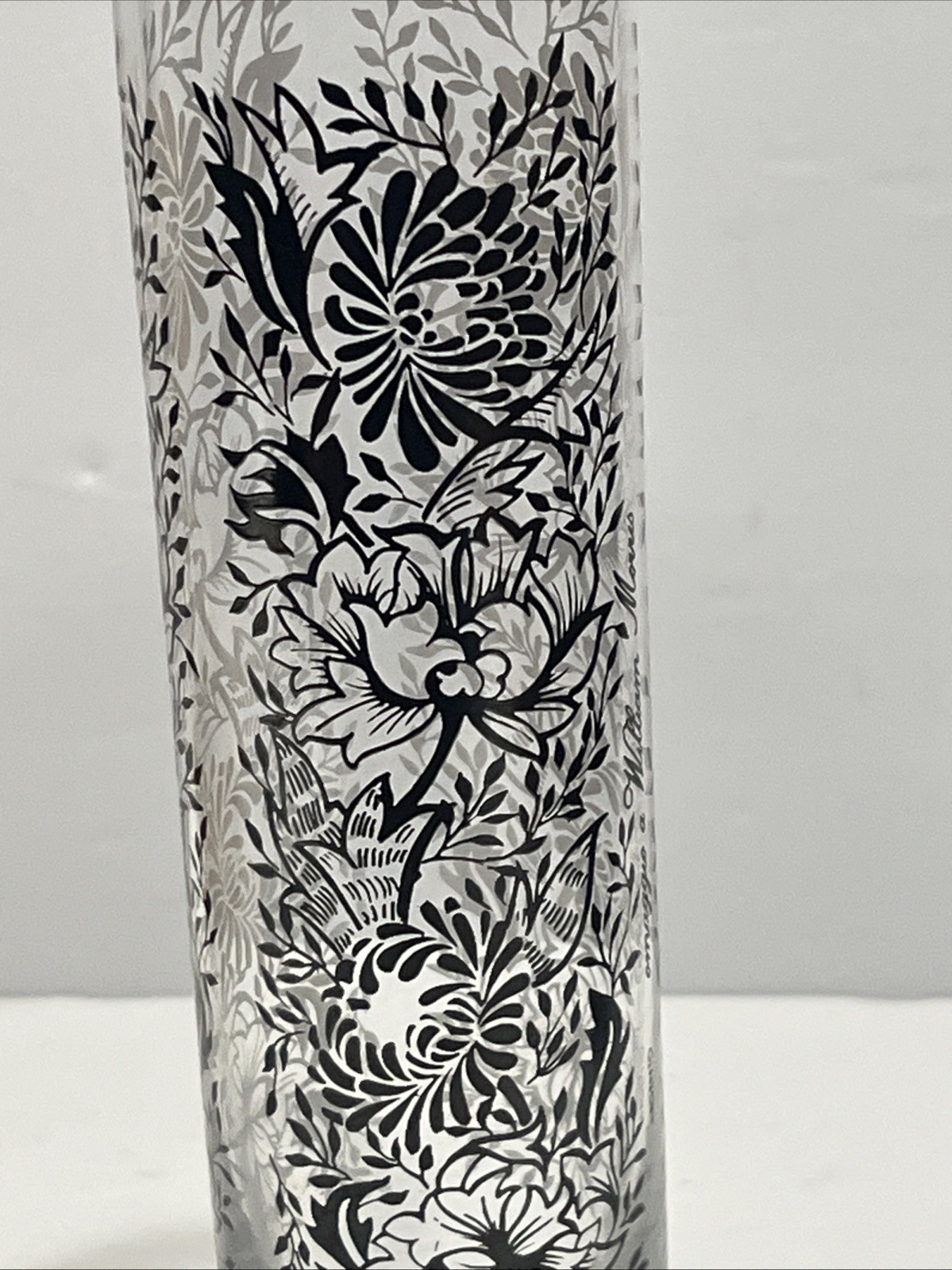 Egizia Argento Omaggio A William Morris Foundation Floral Glass Vase 10 1/4” T