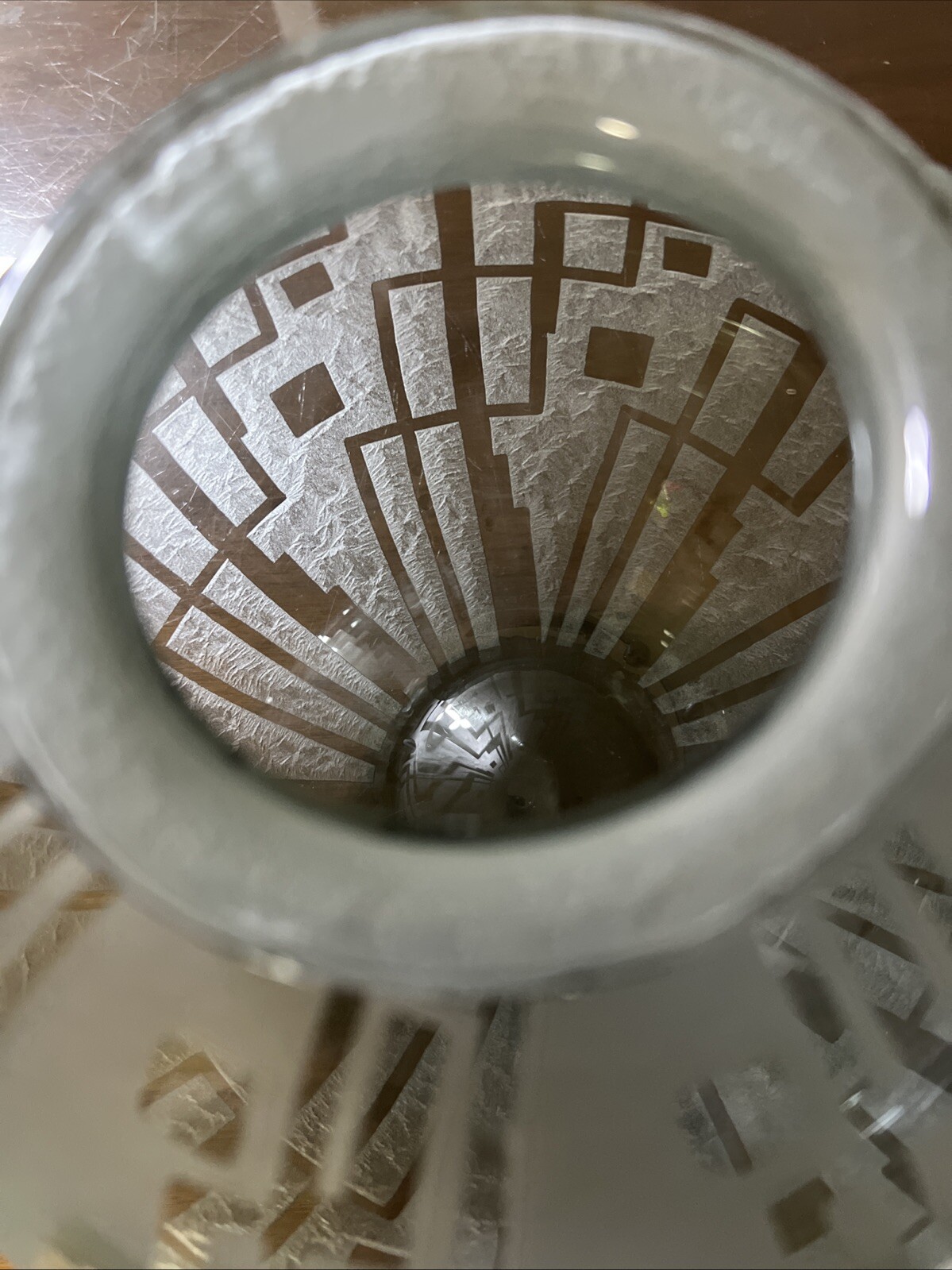 Daum Nancy Smoke Geometric Spherical Vase C 1878 9.5”H Etched Marked Art Deco