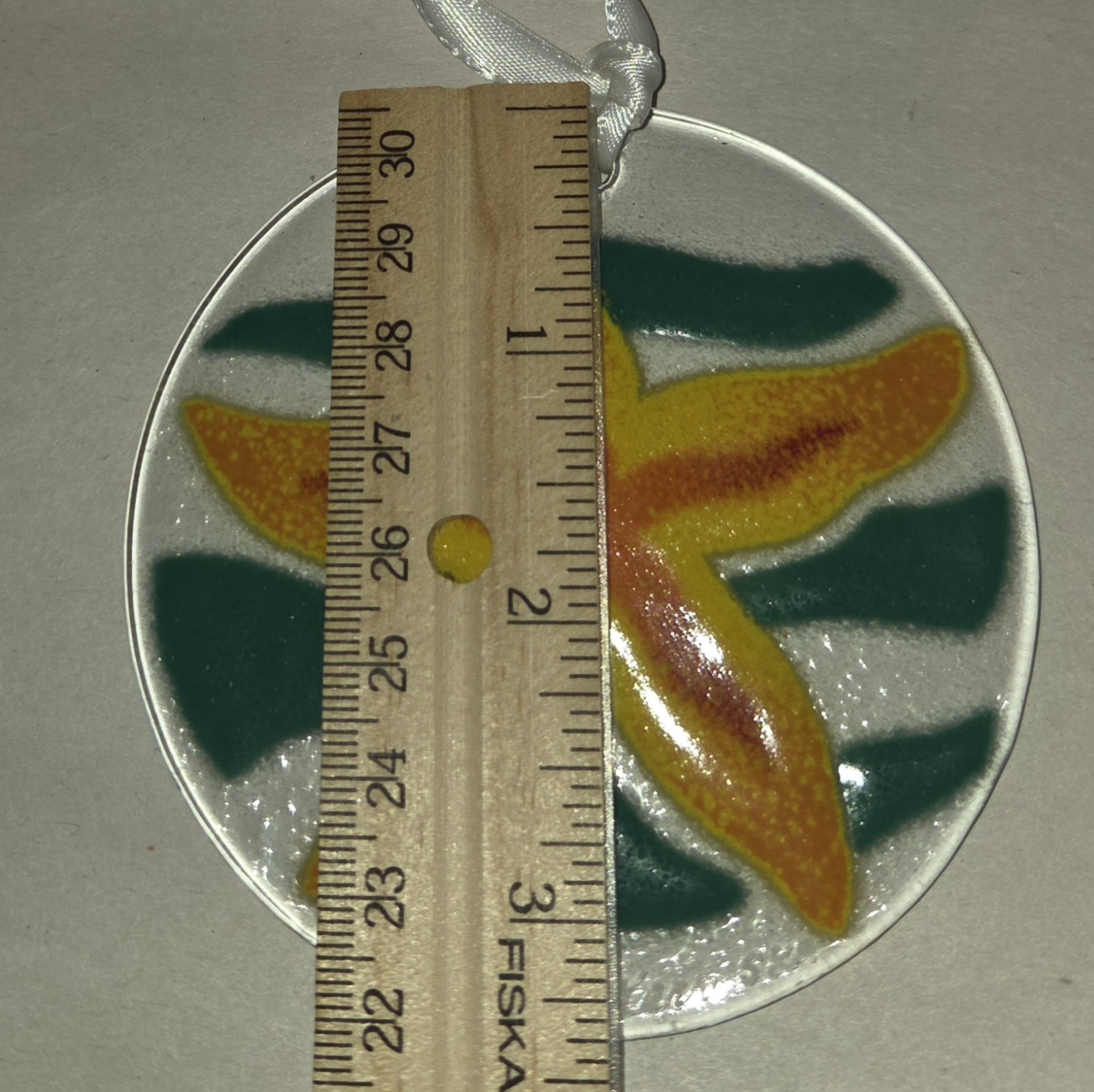 Peggy Karr Fused Glass Ornaments Suncatchers Star Fish Seashells 2 Pieces