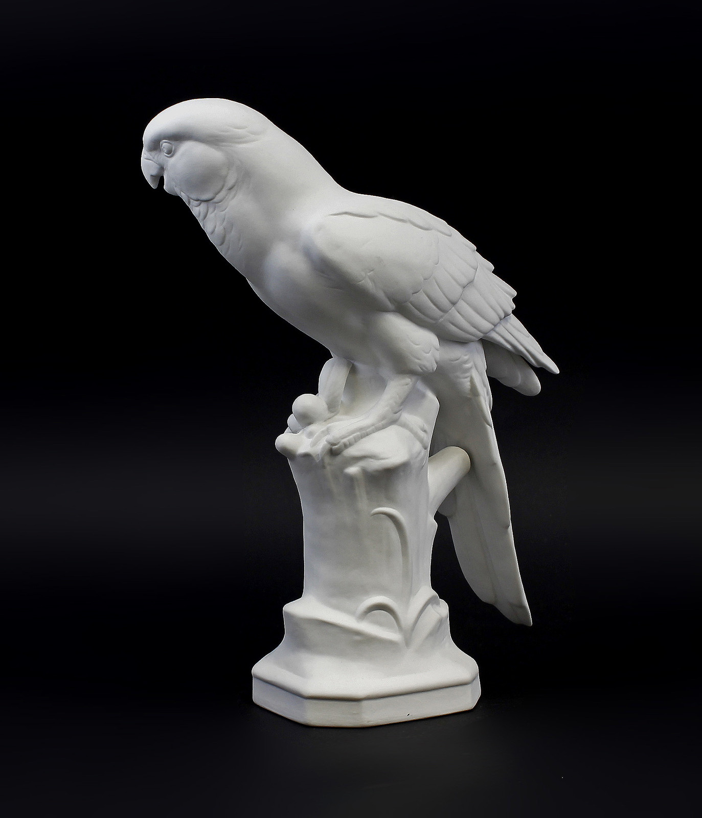 9943305-d Porcelain Figurine Graefenthal Yellow Macaw Bird Bisque 8 5/16×3
