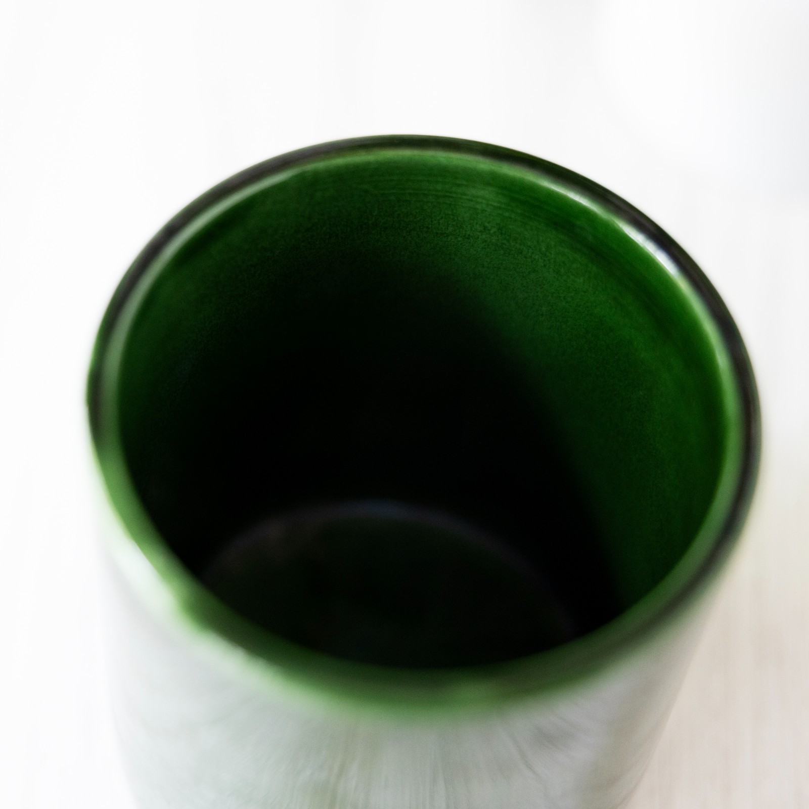 Bergs Pottery Green Glazed Round Planter Made In Italy 4.5 inches tall