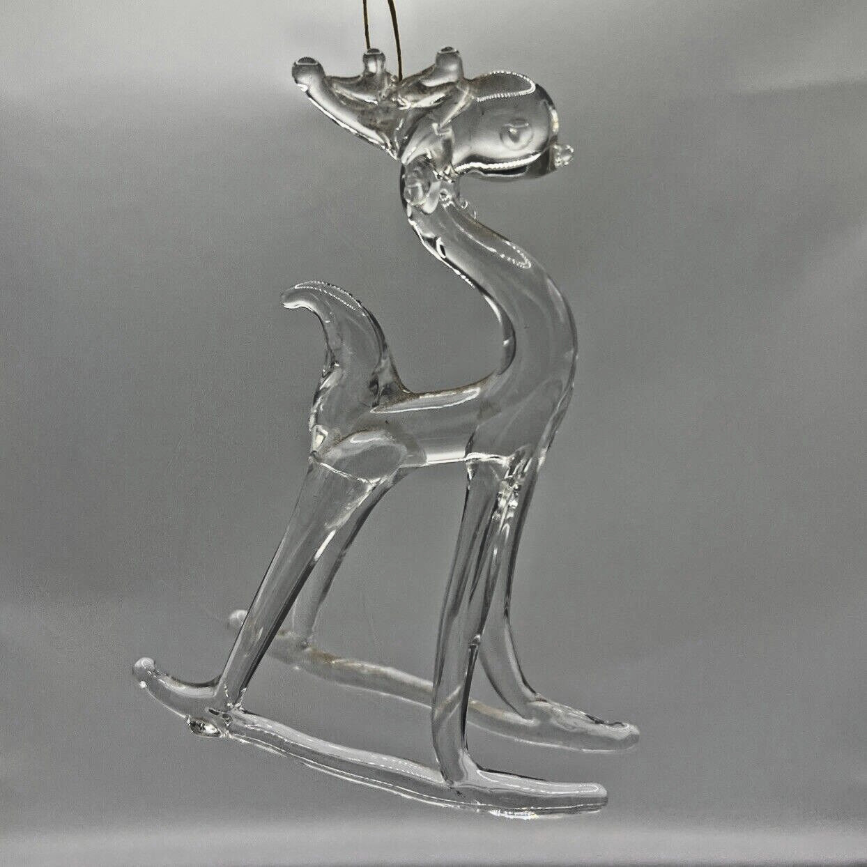 Vintage Miniature Hand Blown Glass Animal Buck Deer 3” Christmas Ornament MCM