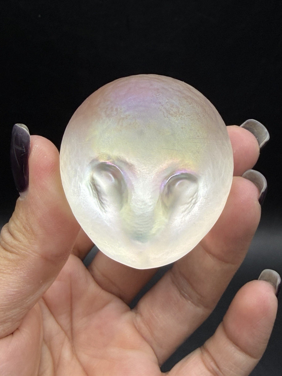 Vintage RARE Signed RHAG Robert Held Art Glass Iridescent Mouse Paperweight