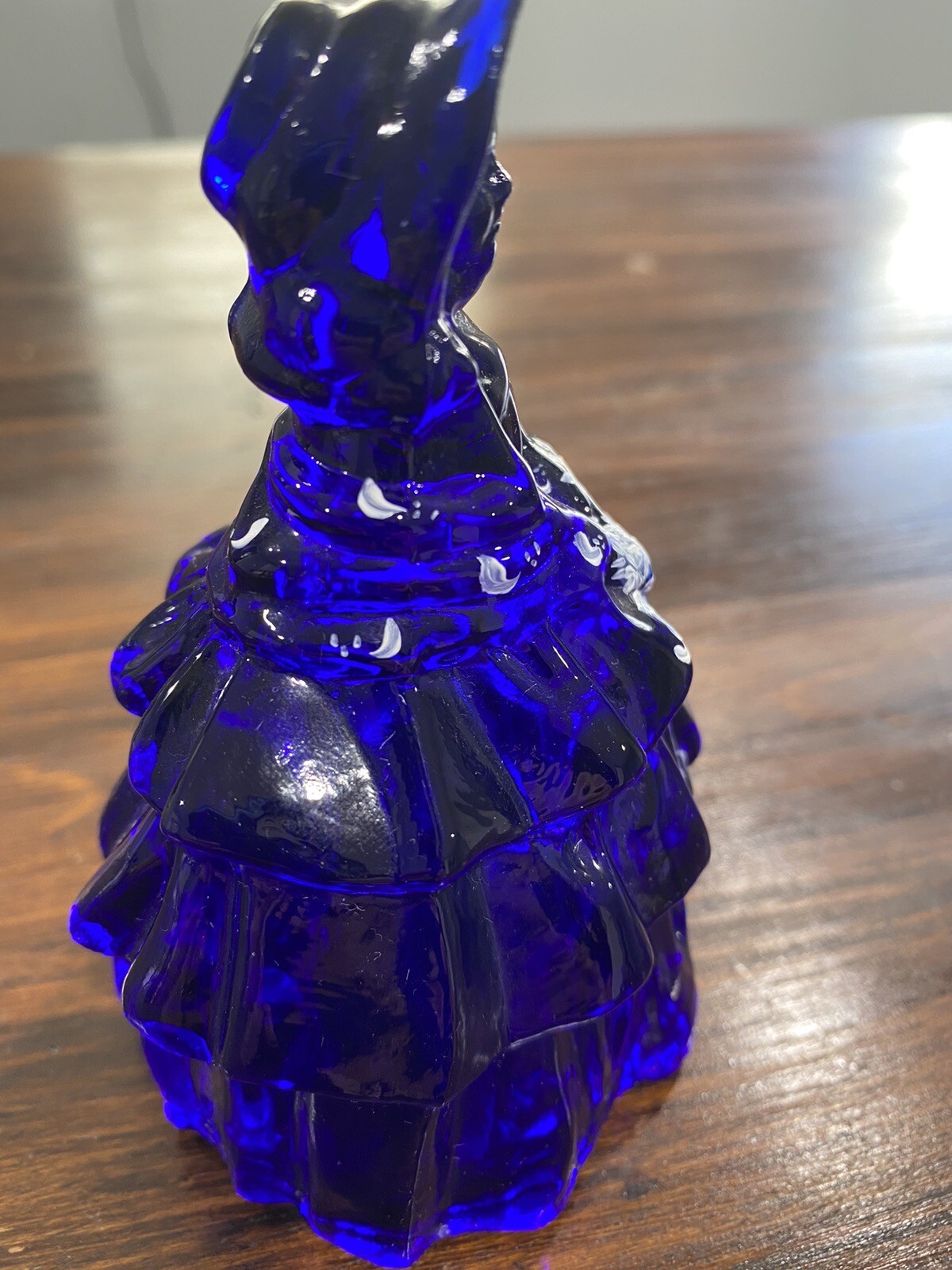 Boyd Art Glass -Cobalt Blue- Colonial Lady- Hand Painted And Signed