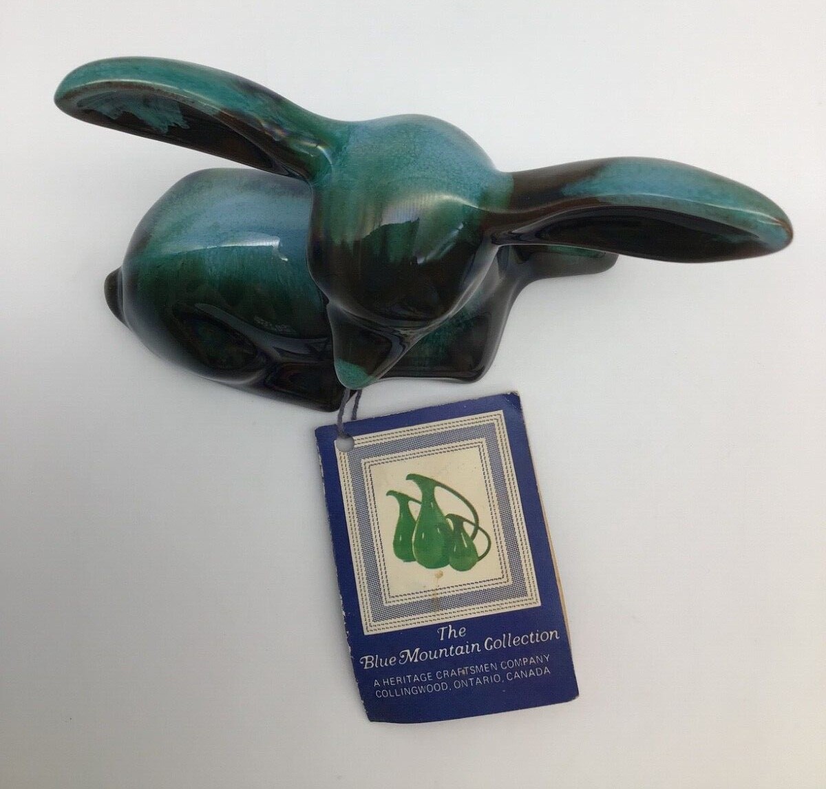 Blue Mountain Redware Pottery Fawn Made In Canada Original Tag