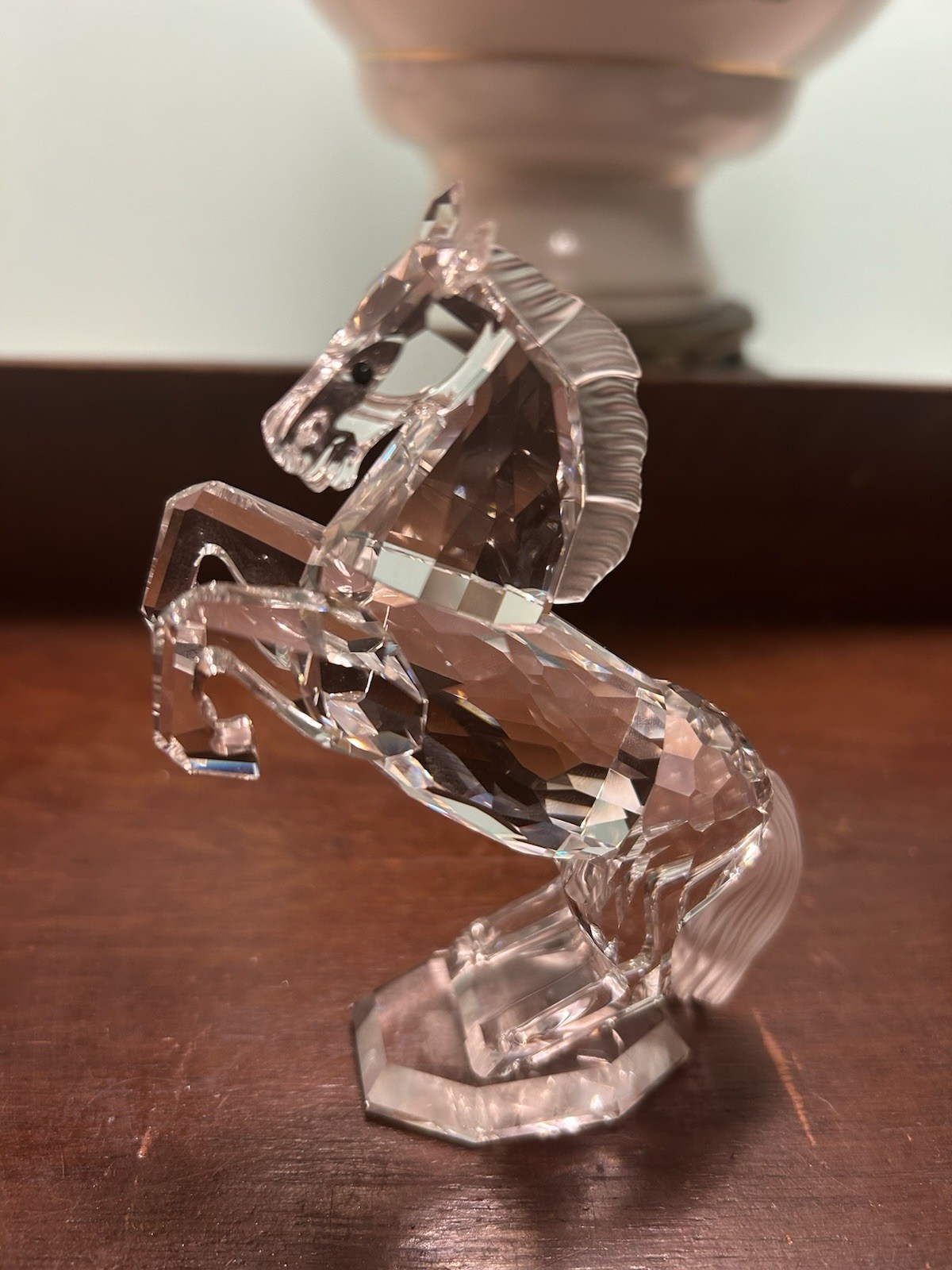 Swarovski White Stallion Horse Clear Faceted Crystal Figurine Austria Box 80217