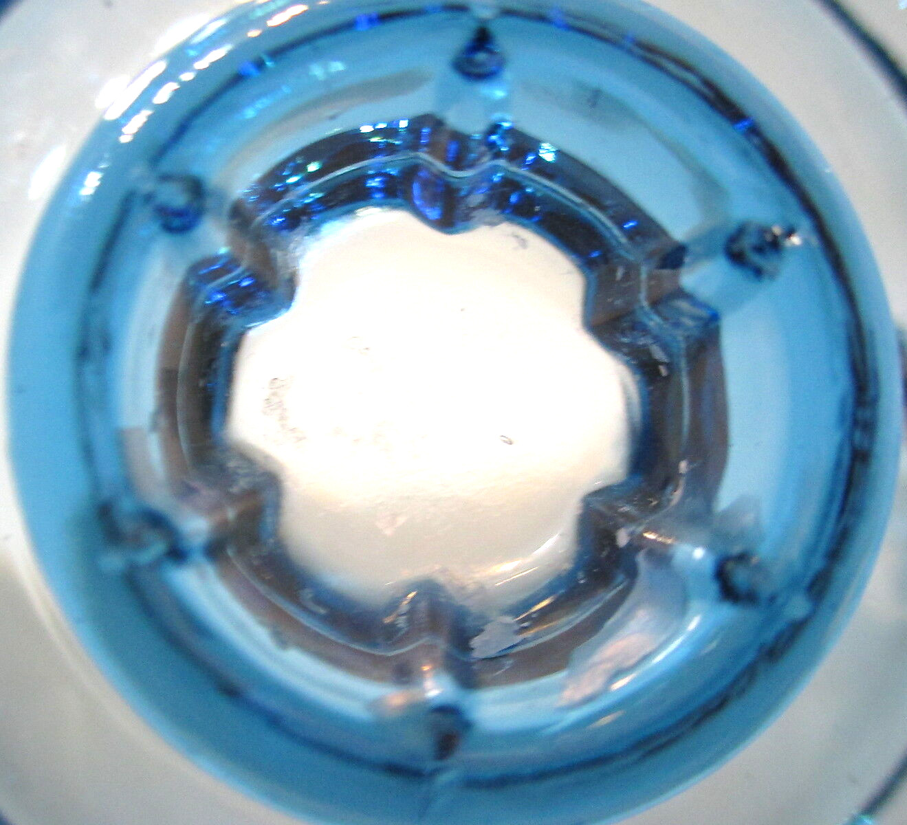 Vintage Federal Glass Candle Holders PAIR Celestial Ribbed Blue 5 3/8″ D