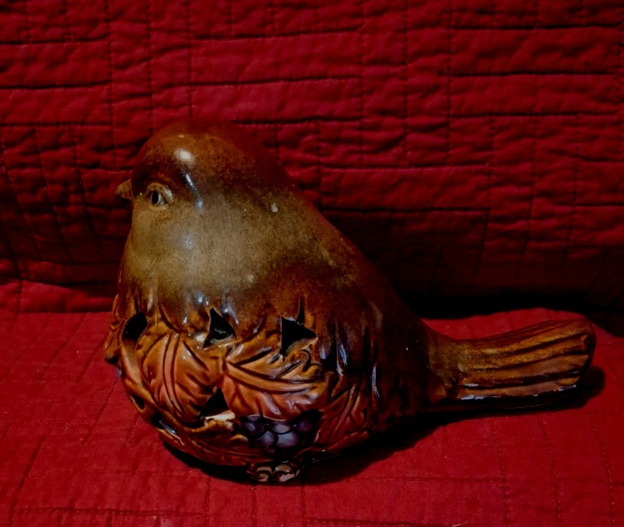 Multi colored glazed Ceramic bird