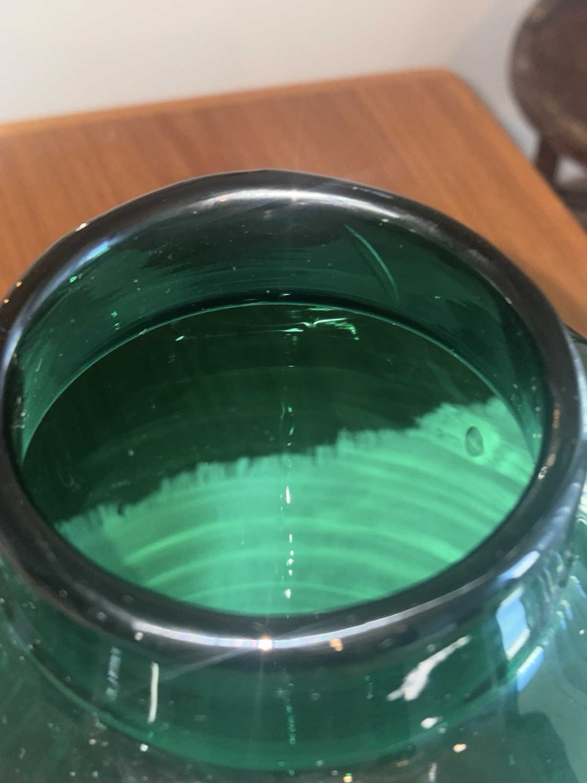 Vintage Blenko 8821L Emerald Green Vase 14” Handmade Art Glass 1988 Perfect