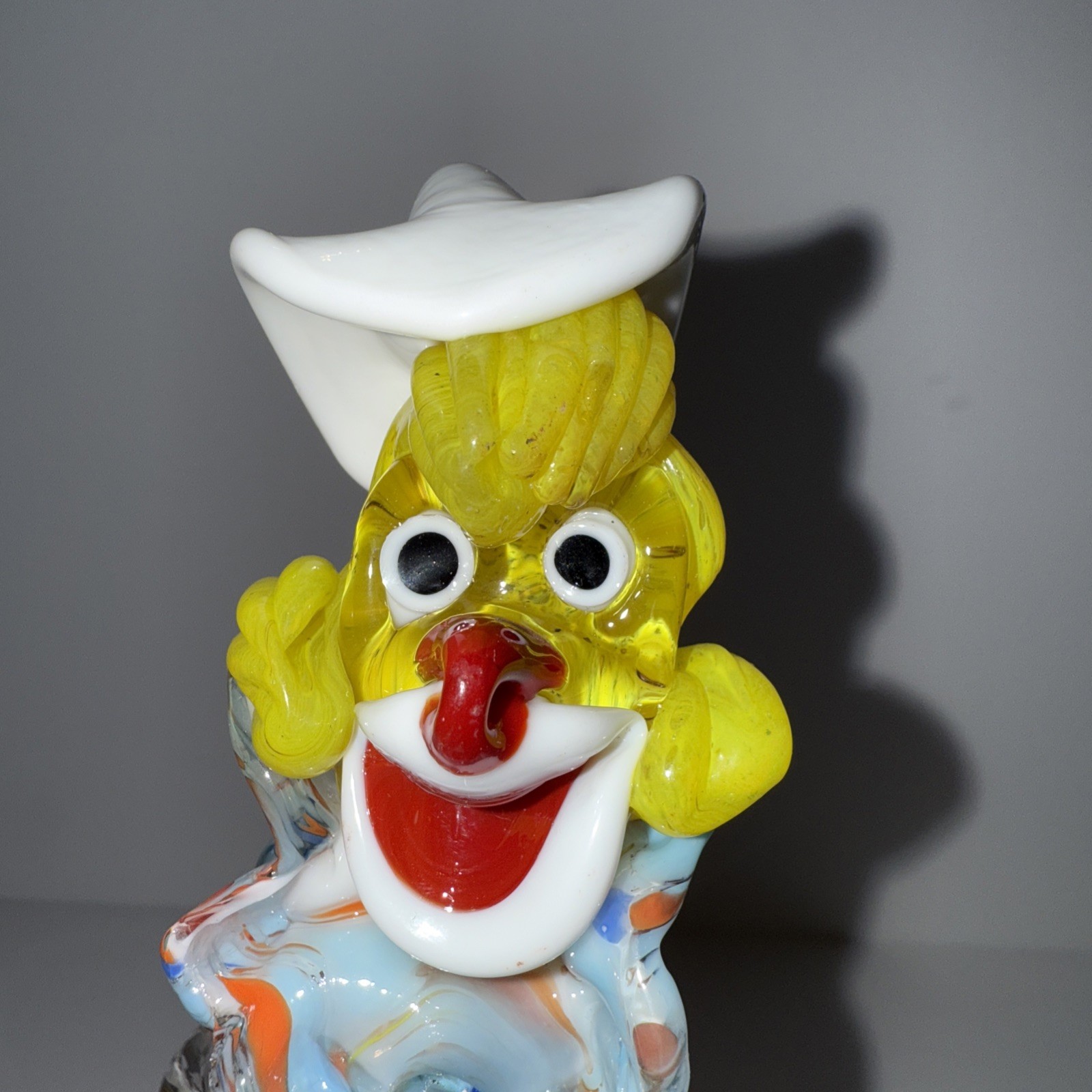 Rare Vintage Murano Clown With Cowboy Hat