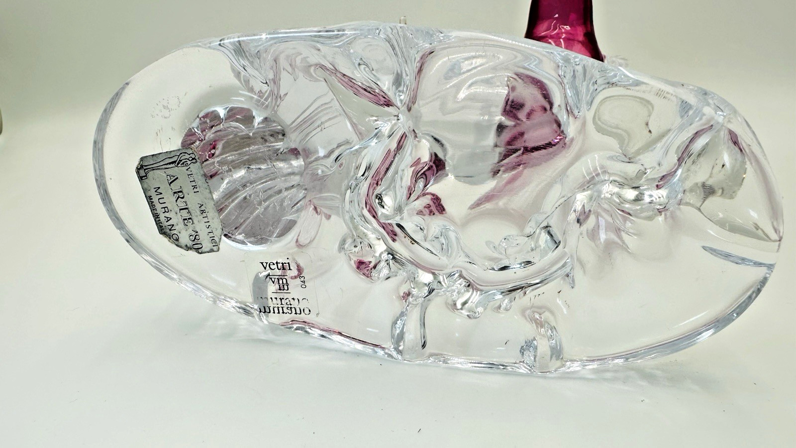 Vintage Signed Murano Renato Anatra Art Glass Love Birds Sculpture 11.5″ x 8″