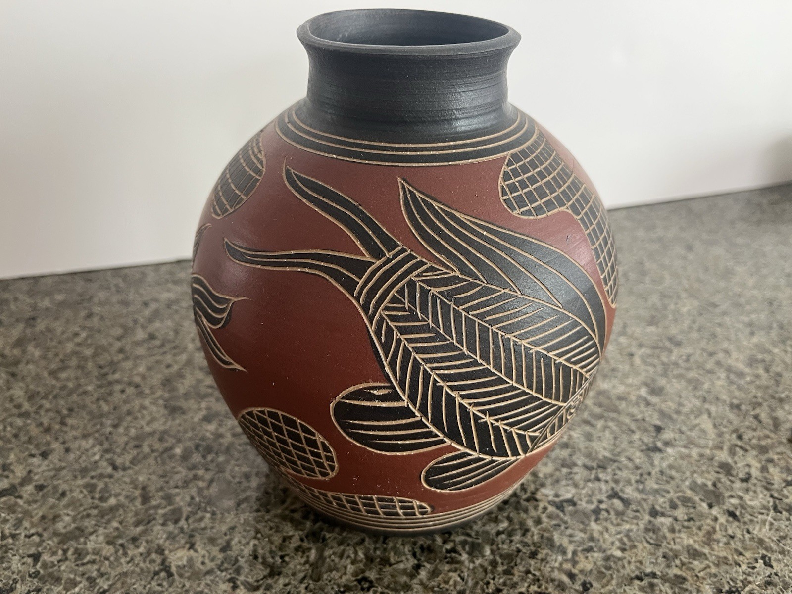 7” Tall Kenneth Allen Stoneware Art Pottery Vase Signed 1993