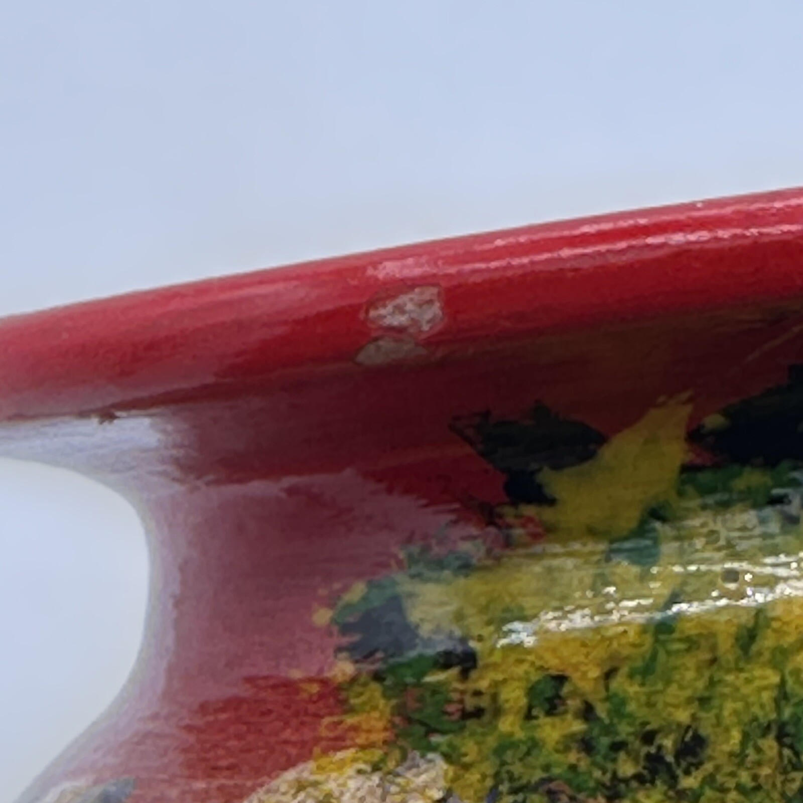 Ecuador Art Pottery Vase Beautifully Hand Painted Red Interior 4.5 Inches Tall