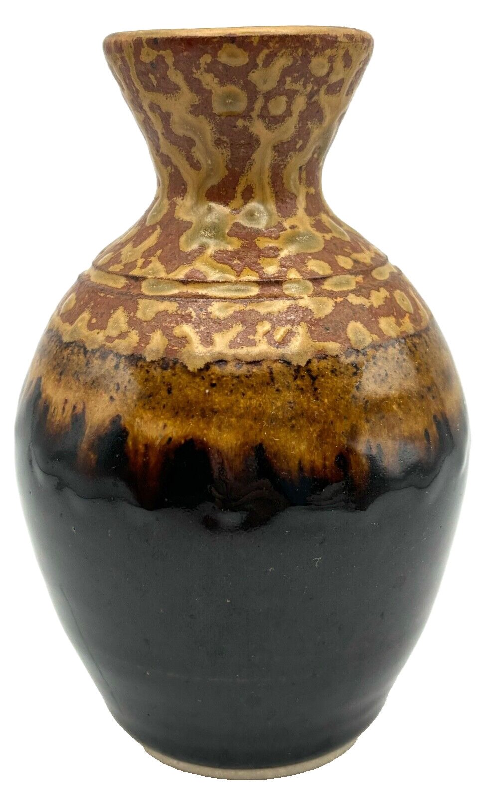 Whynot Pottery Vase, North Carolina, Neutral Browns & Stamped on Bottom