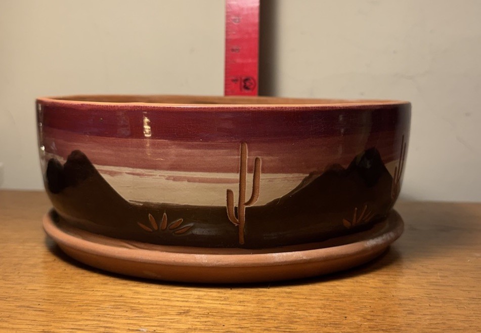 Vintage Superstition Stoneware Cactus Succulent Planter Southwestern Motif