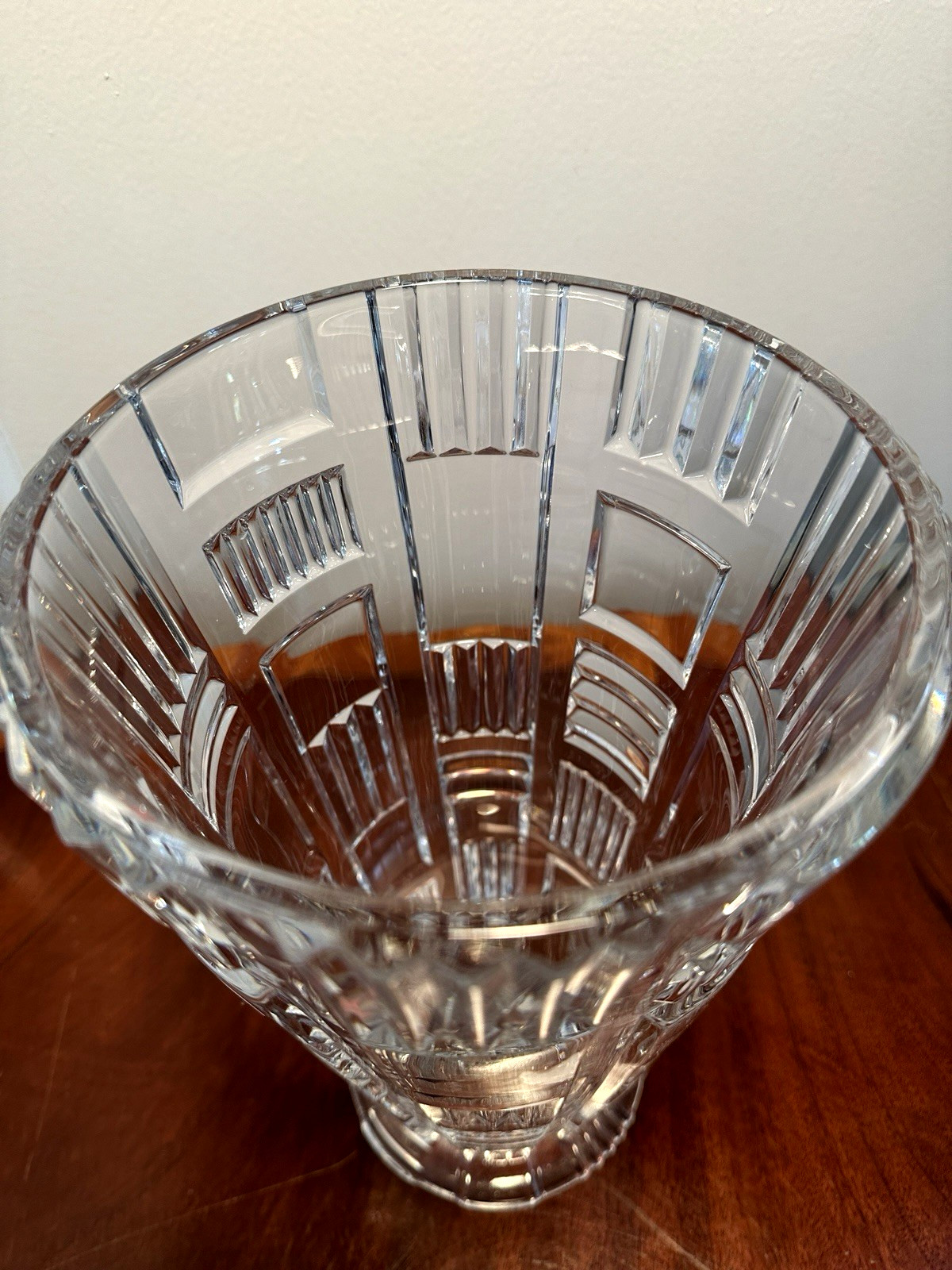 New w/Labels Marquis by WATERFORD CRYSTAL Cubist Large & Heavy 12″ Vase #128481