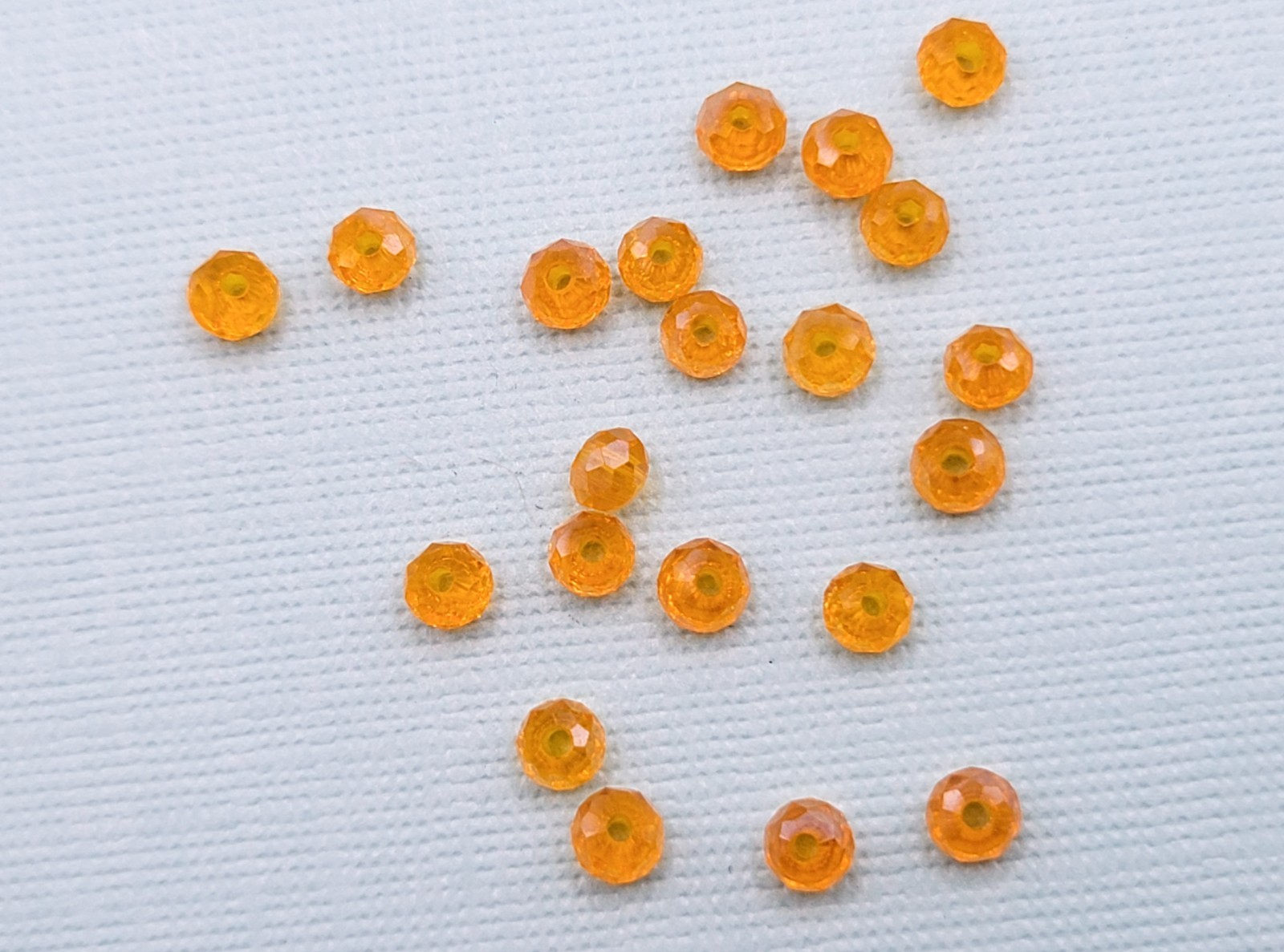 Orange Cadmium Glass Beads Faceted Rondelles 3.5x4mm 20pcs