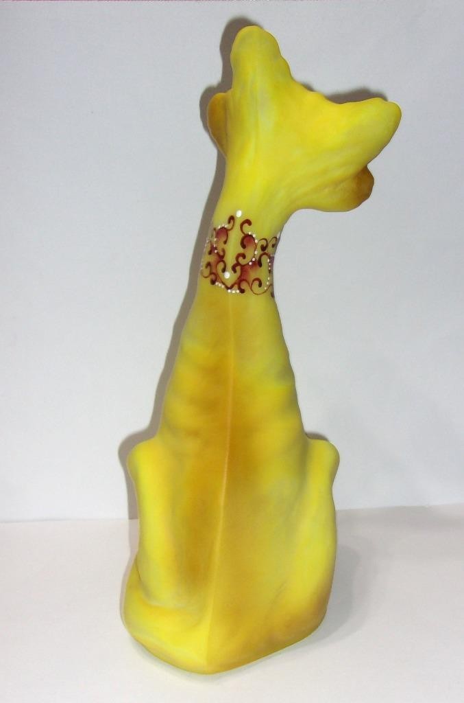 Fenton Glass “Miss Dandelion” Yellow Alley Cat Figurine Ltd Ed #3/51 JK Spindler