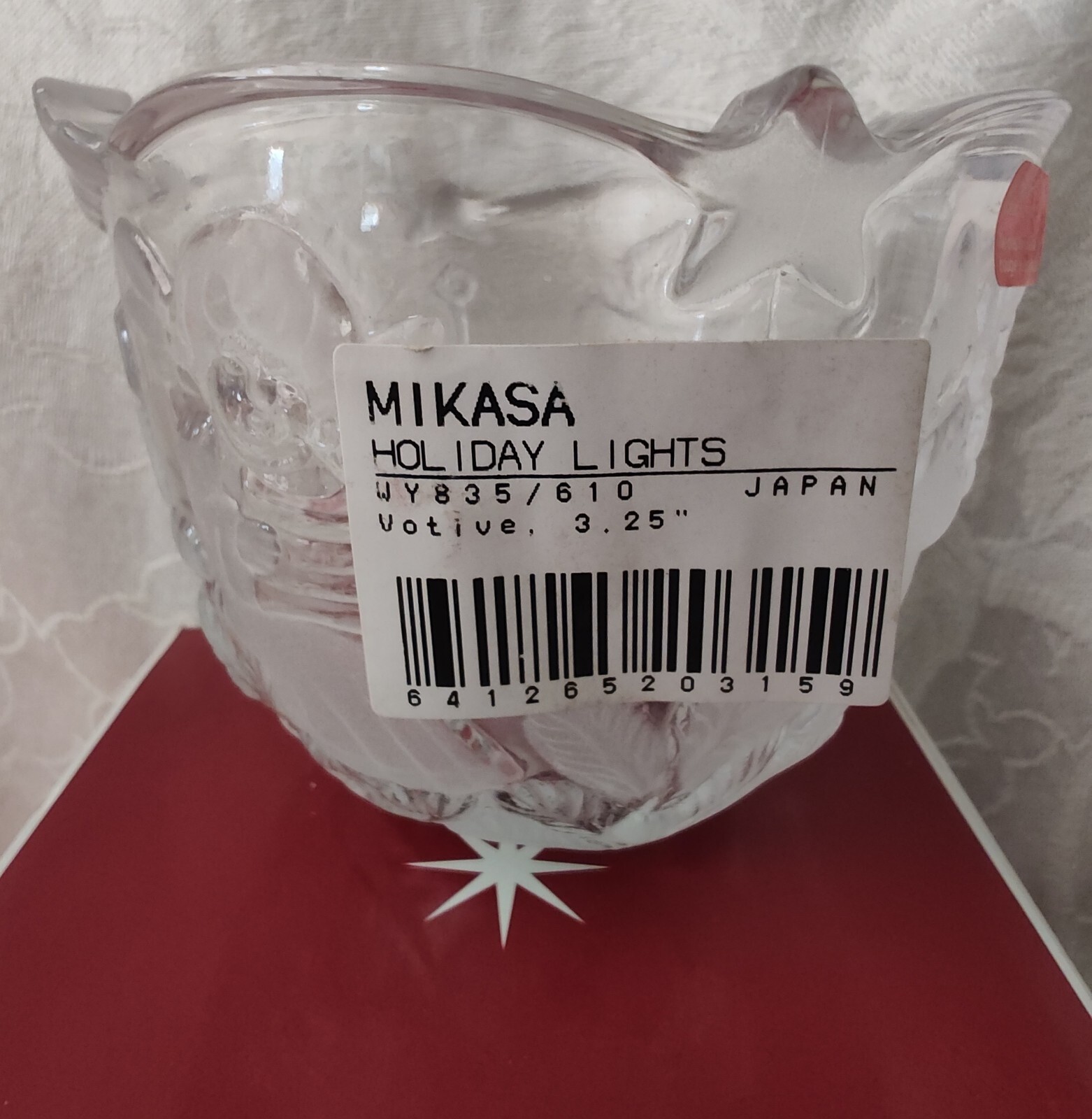 Vintage 1990s MIKASA HOLIDAY LIGHTS Votive Frost Crystal Tealight Japan New