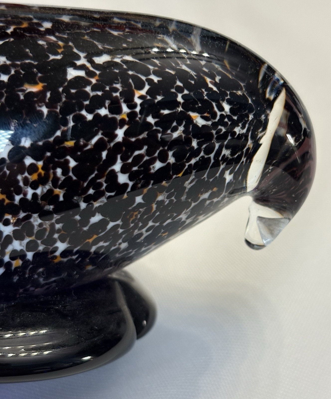 Art Glass Pelican Bird with Fish in Mouth Beak Sculpture Figurine * Hand blown