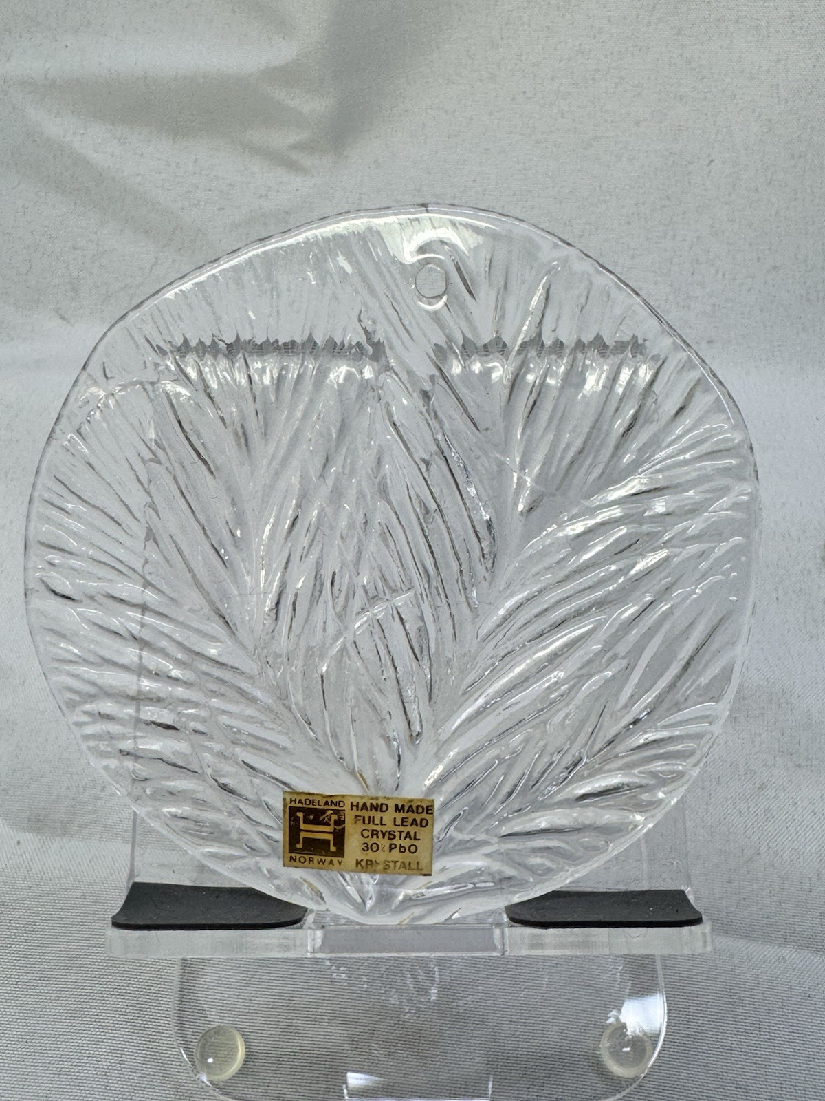 Hadeland Norway Crystal Sun catcher Furu Pine needle Pattern By Severin Brorby