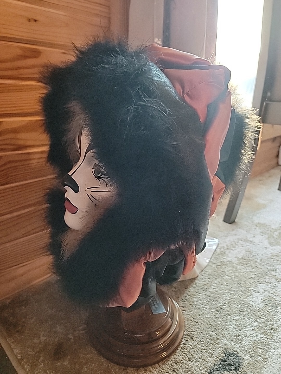 Fancy Faces Ceramic LADY HEAD CAT O’Donnell Mardi Gras Unique Boudoir Furry