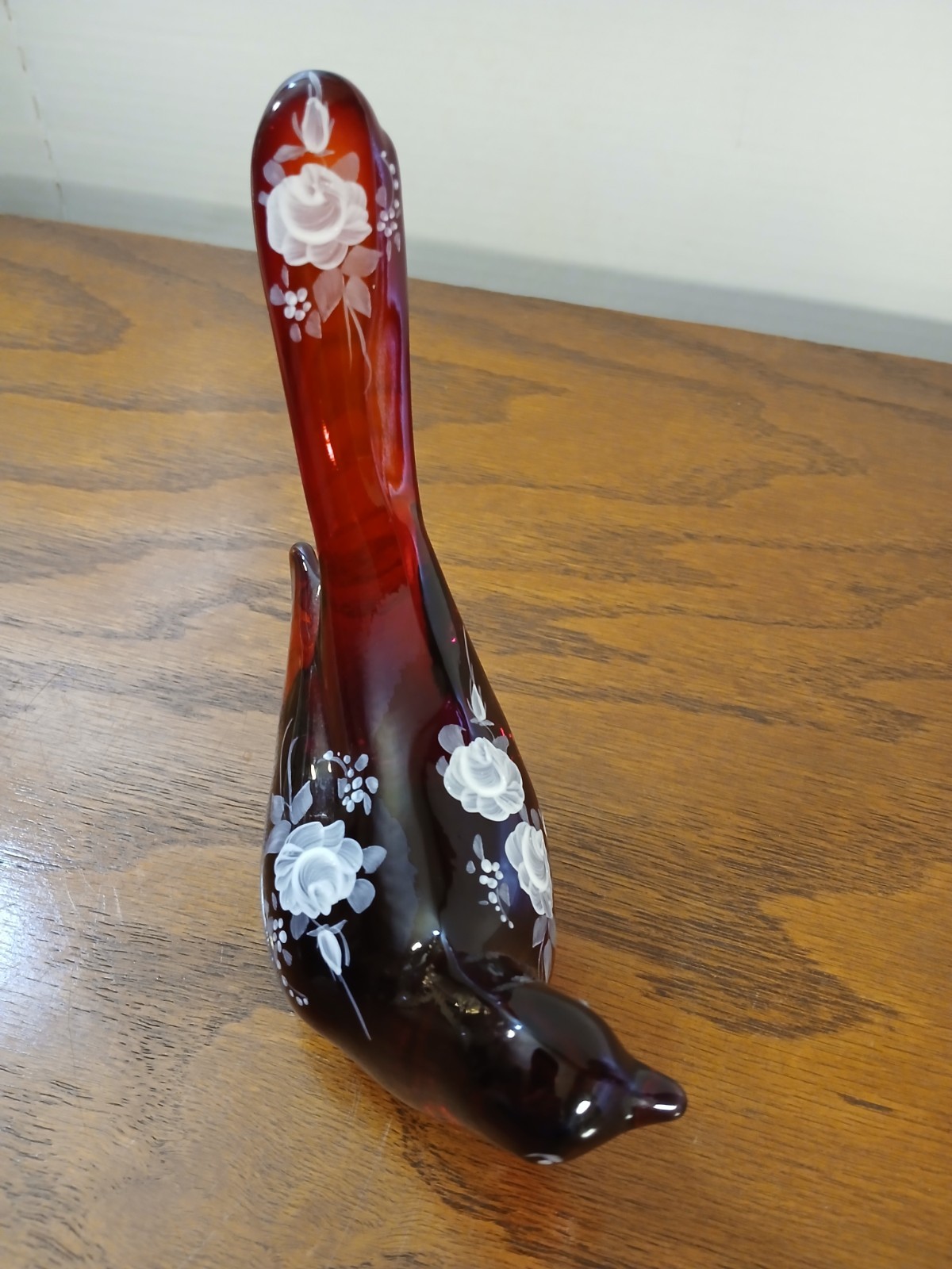Ruby Red Bird of Happiness Hand Painted by Debi A. Fenton