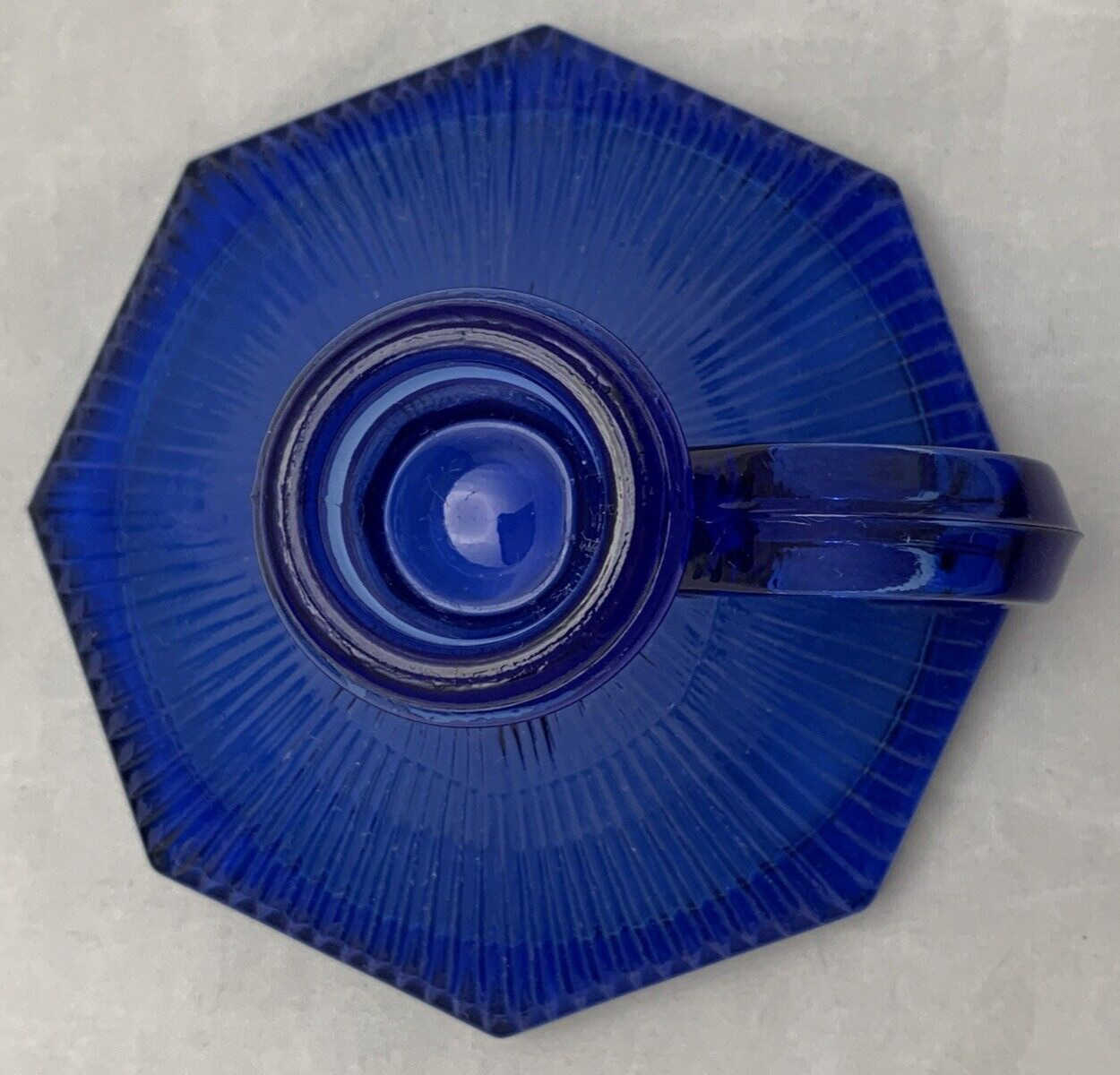 L. E. Smith Glass Company Sapphire Blue Candlestick Candle Stick Holder Pair Set