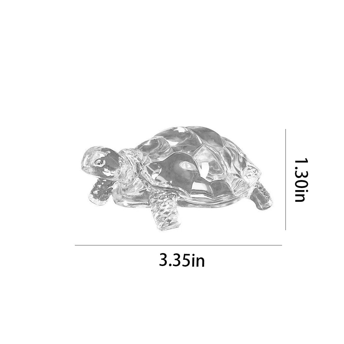 Transparent Crystal Glass Turtle Figurine Home Decor Collectible Table Ornament