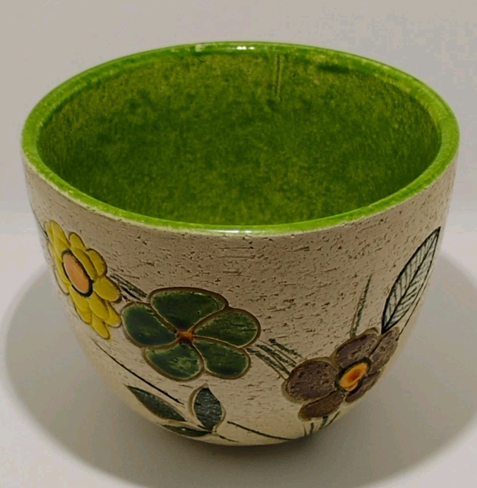Vtg MCM Bitossi Rosenthal Netter Liberty Planter 5×6 Italy Aldo Londi Floral Pot