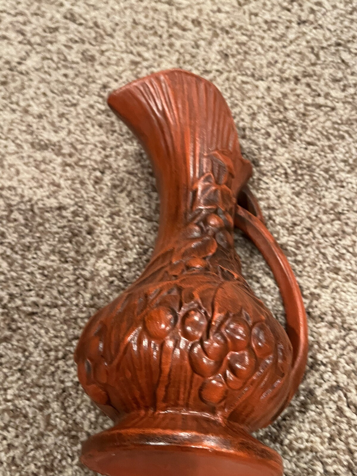 Ceramic/pottery Red Vase. 9.5 Inches Tall