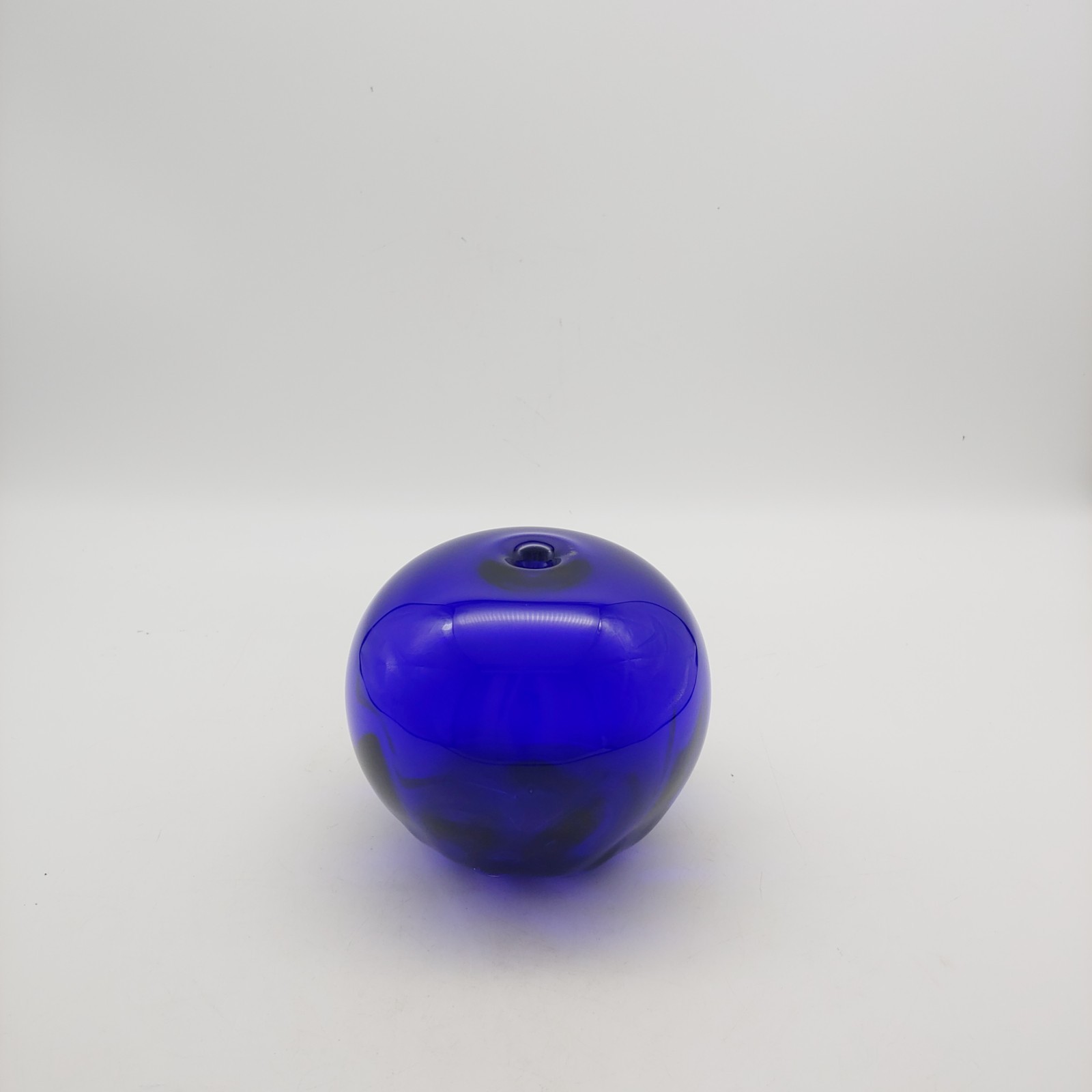 Alder House Hand Blown Art Glass Vase – 4″ Cobalt Blue Orb Ball Lincoln City OR