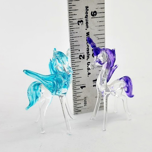 Pegasus Alicorn Celestia & Unicorn Horse Pony Princess Luna -Handblown Glass