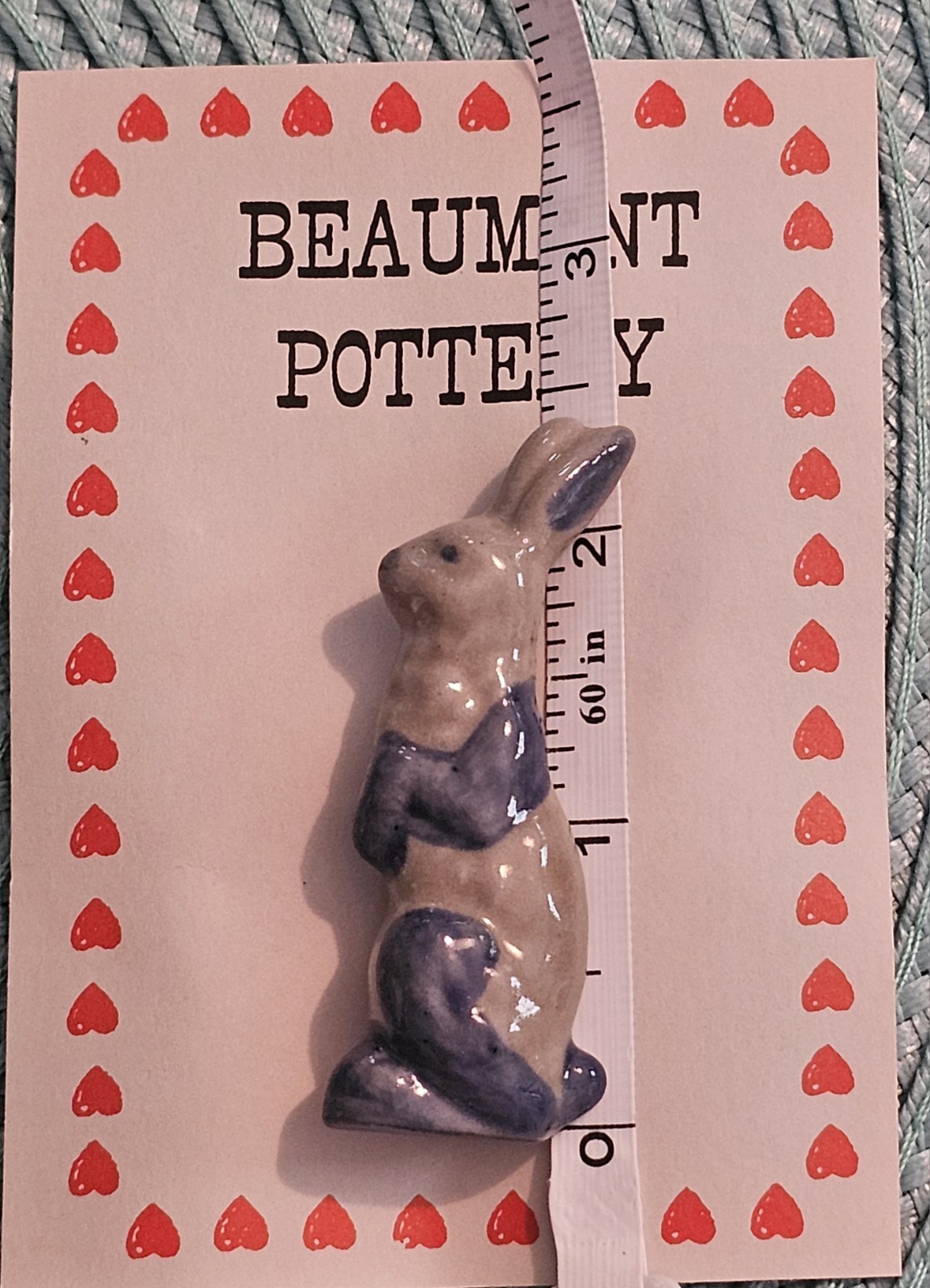 RARE- Beaumont Brothers Pottery Rabbit Pin- FREE SHIPPING