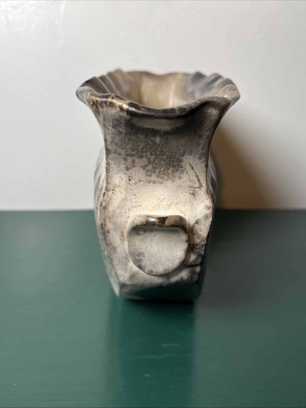 Native American Handmade Plaster Horse Hair Botanical Pressed Plants Vessel