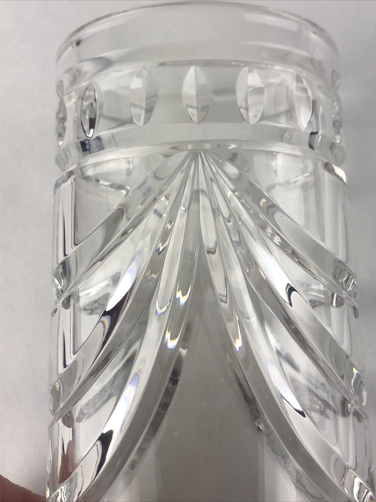 Waterford OVERTIRE Vase Crystal Glass Oval Cut 6 Inches Tall Signed Small