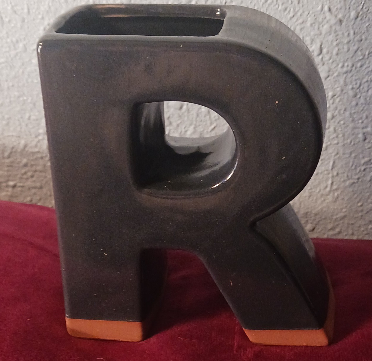 Ashland Monogram Ceramic Letter R Freestanding Decor Navy Bl./Brown, MPN 779500