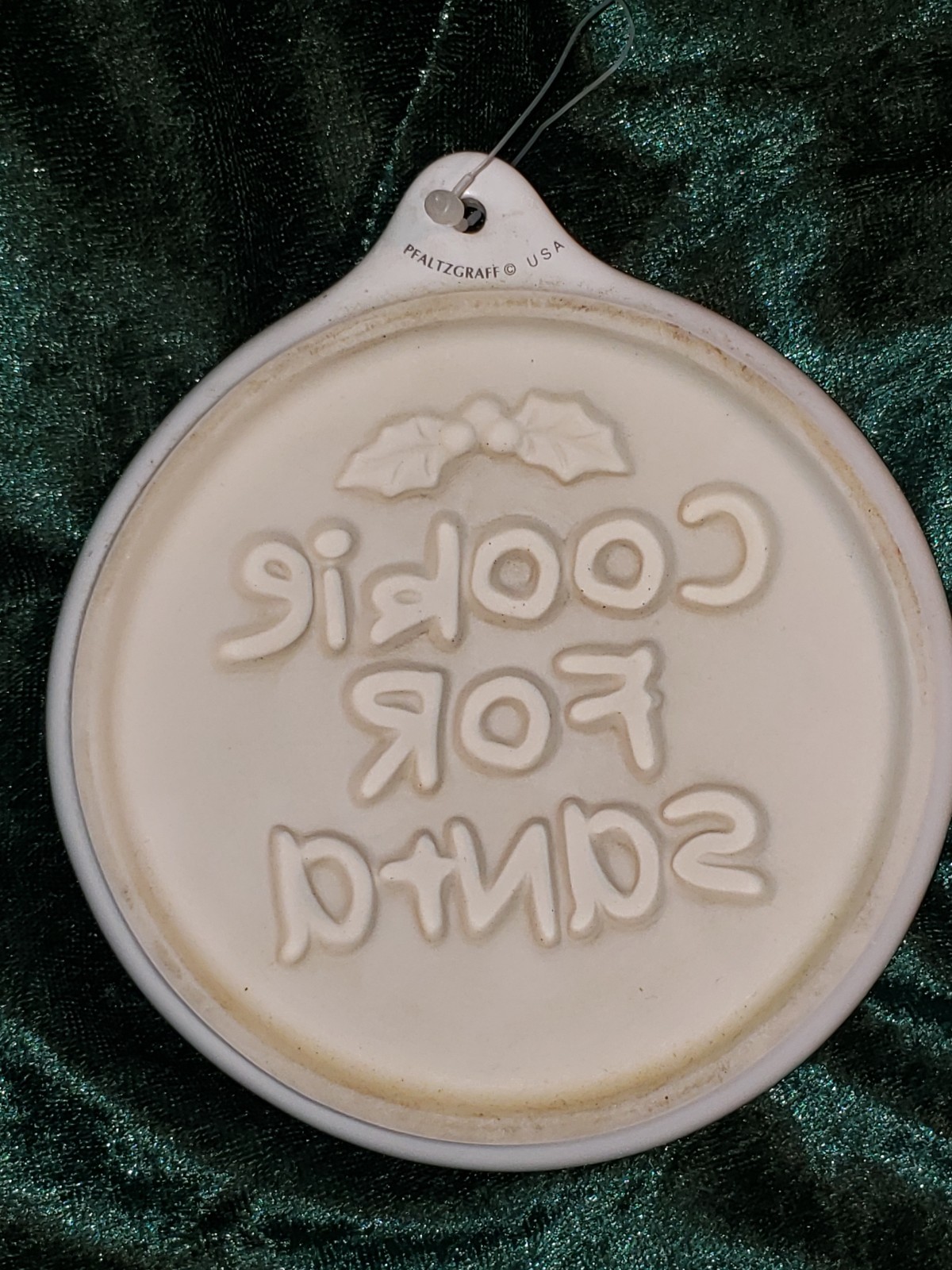 Pfaltzgraff Snowman Santa Sleigh Cookie for Santa Cookie Press Mold 5″