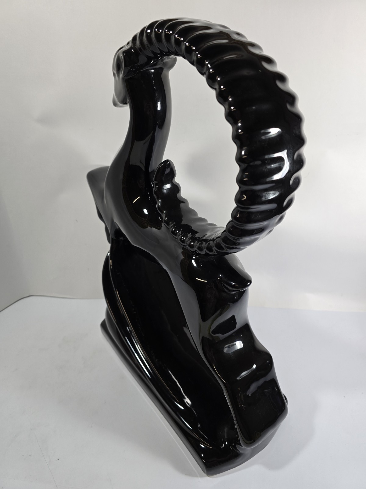 Vintage Haeger Black Ram Sculpture Art Deco Figurine 19″ Tall 16″ Wide 6″ Wide