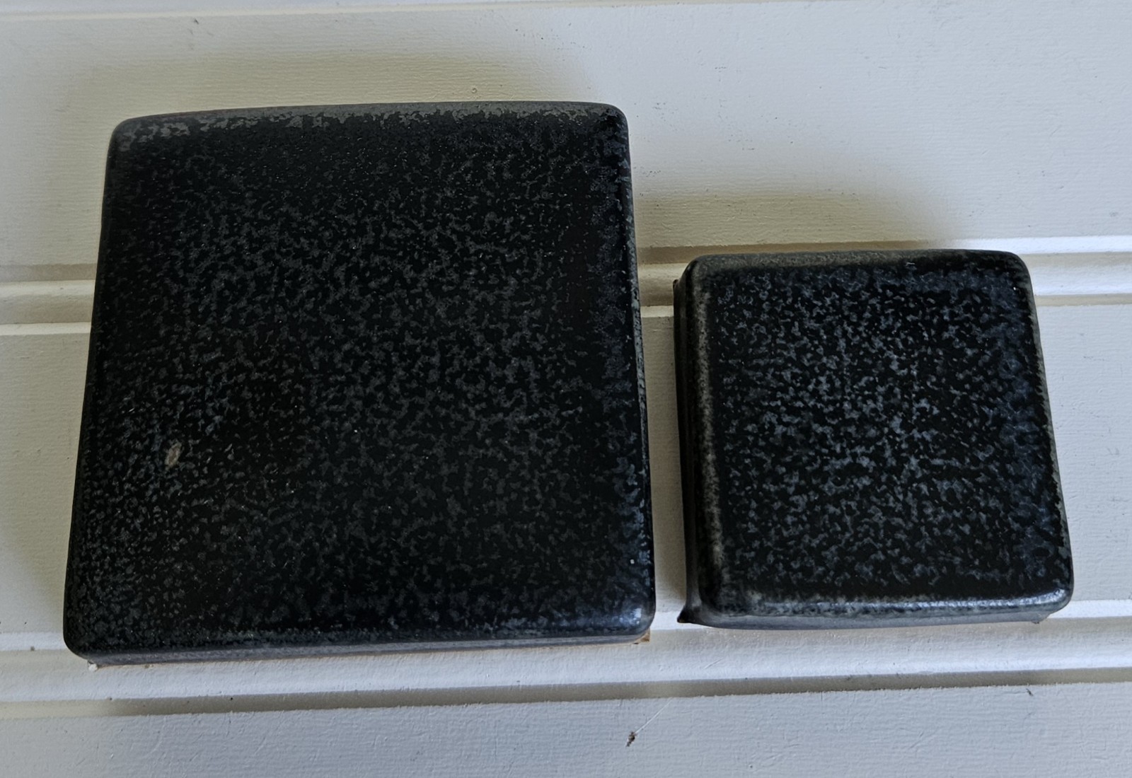 Motawi Tileworks Black Tile Ann Arbor Michigan 2 PC. 3×3 and 2×2 T-1