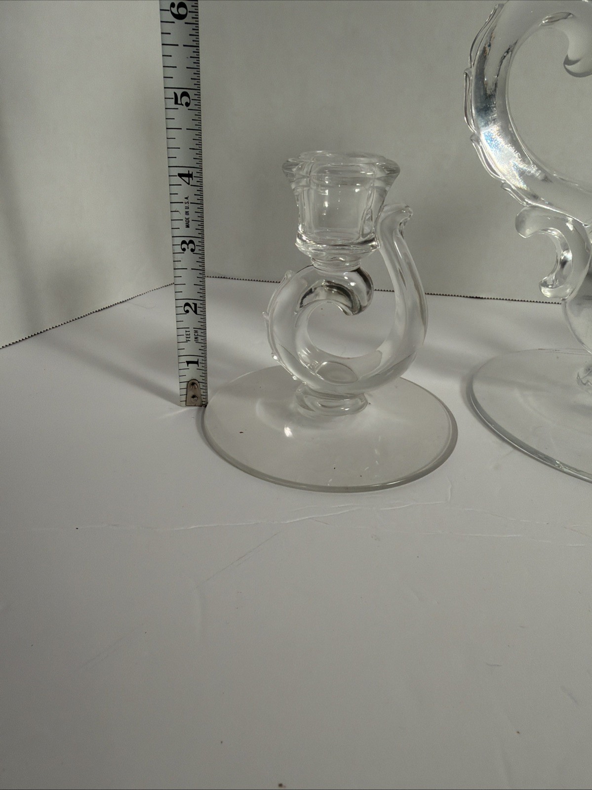Fostoria Century Candle Holders Pair Of 4 In And 1 8in Beautiful Clear Crystal