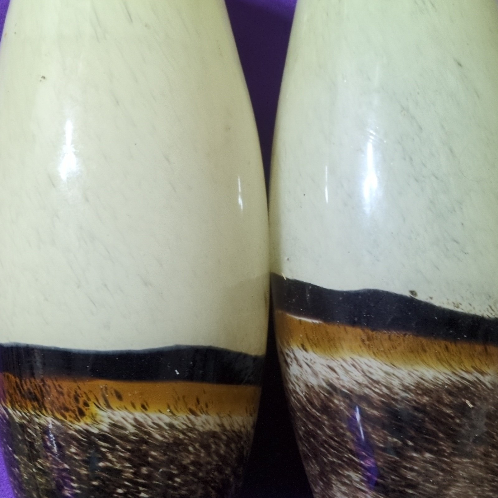 Hand blown abstract Glass Decorative Vase Pair