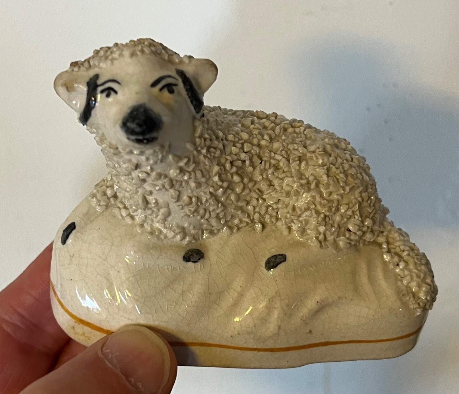 Antique 19th c. English Regency Staffordshire Figure of a Sheep