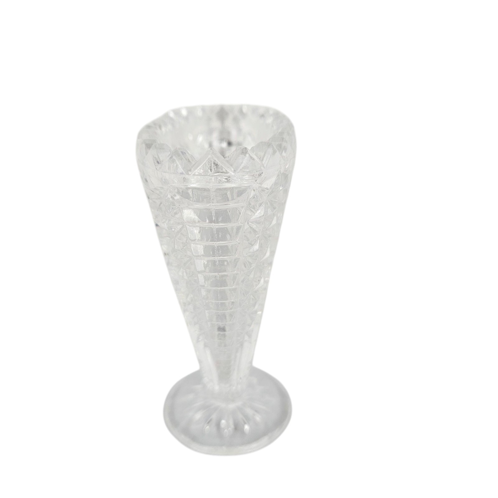 Vintage Hofbauer Byrdes Crystal Collection Small Fan Vase Bird 3.5″ West Germany