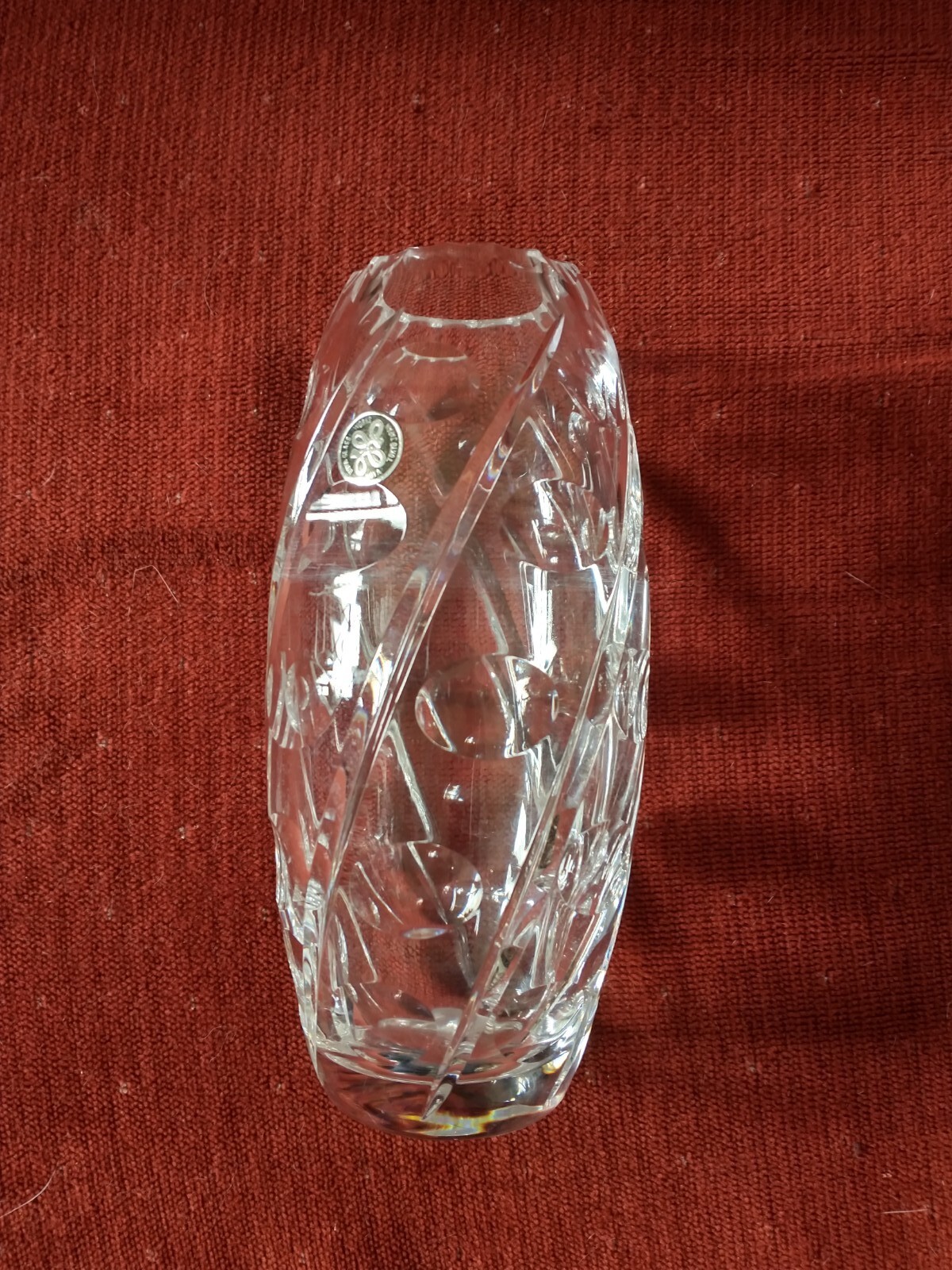 Heavy HOYA Japan Glass Crystal VASE Deco Style Gorgeous 7 Inches Tall